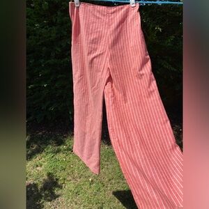 Vintage pink and white stripe wide leg trousers size 2 / 26